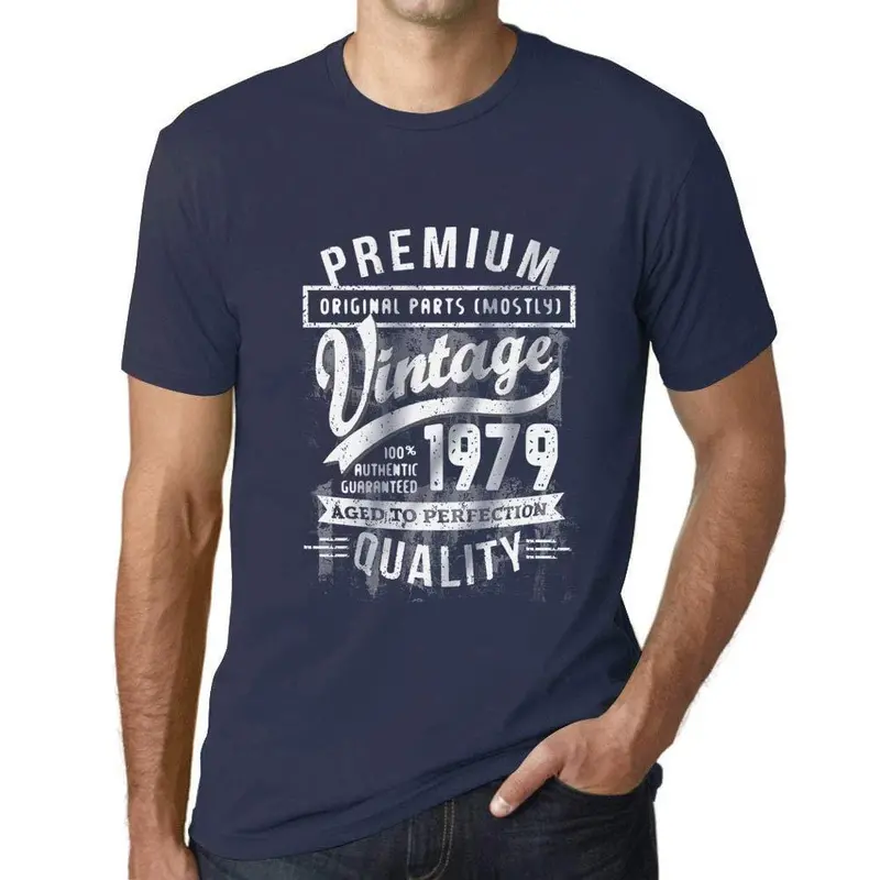Ultrabasic - Homme Graphique 1979 Aged To Perfection T-Shirt - Cadeau D'anniversaire Pour 40 Ans French Marine 1