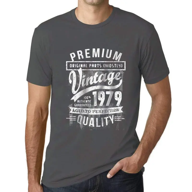 Ultrabasic - Homme Graphique 1979 Aged To Perfection T-Shirt - Cadeau D'anniversaire Pour 40 Ans Gris Souris 1