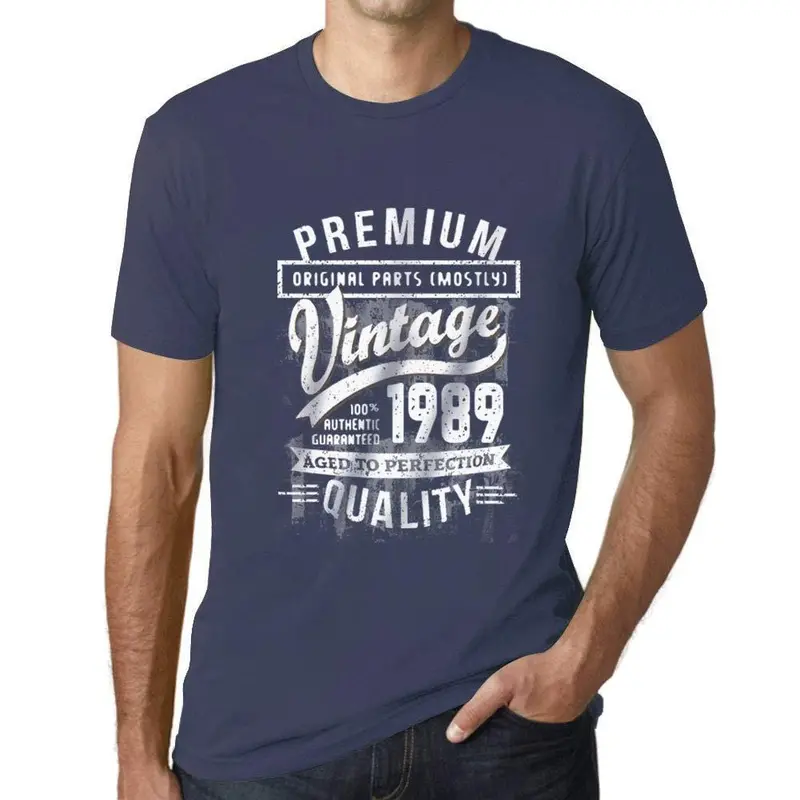 Ultrabasic - Homme Graphique 1989 Aged To Perfection T-Shirt - Cadeau D'anniversaire Pour 30 Ans Denim 1