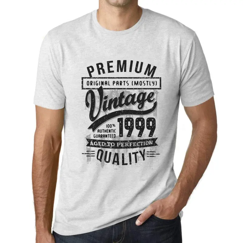 Ultrabasic - Homme Graphique 1999 Aged To Perfection T-Shirt - Cadeau D'anniversaire Pour 20 Ans Blanc Chiné 1
