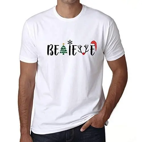 Ultrabasic - Homme Graphique Arbre De Noël T-Shirt Idées Cadeaux De Noël Blanco 1