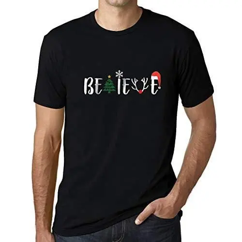 Ultrabasic - Homme Graphique Arbre De Noël T-Shirt Idées Cadeaux De Noël Noir Profond 1