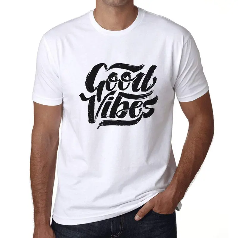Ultrabasic - Homme Graphique Bonnes Vibrations Imprimé Lettres Blanco 1