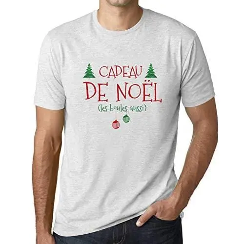 Ultrabasic - Homme Graphique Cadeau De Noël Impression De Lettre Tee Shirt Cadeau Blanc Chiné 1