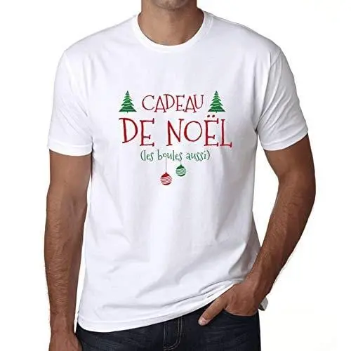 Ultrabasic - Homme Graphique Cadeau De Noël Impression De Lettre Tee Shirt Cadeau Blanco 1
