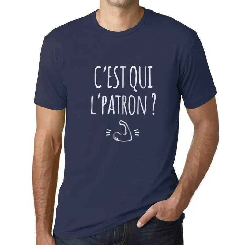 Ultrabasic - Homme Graphique C'est Qui L'patron T-Shirt Blanc Lettre 1