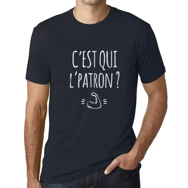 Ultrabasic - Homme Graphique C'est Qui L'patron T-Shirt Blanc Lettre 1