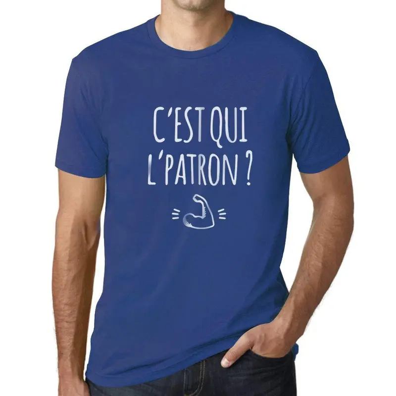 Ultrabasic - Homme Graphique C'est Qui L'patron T-Shirt Blanc Lettre 1