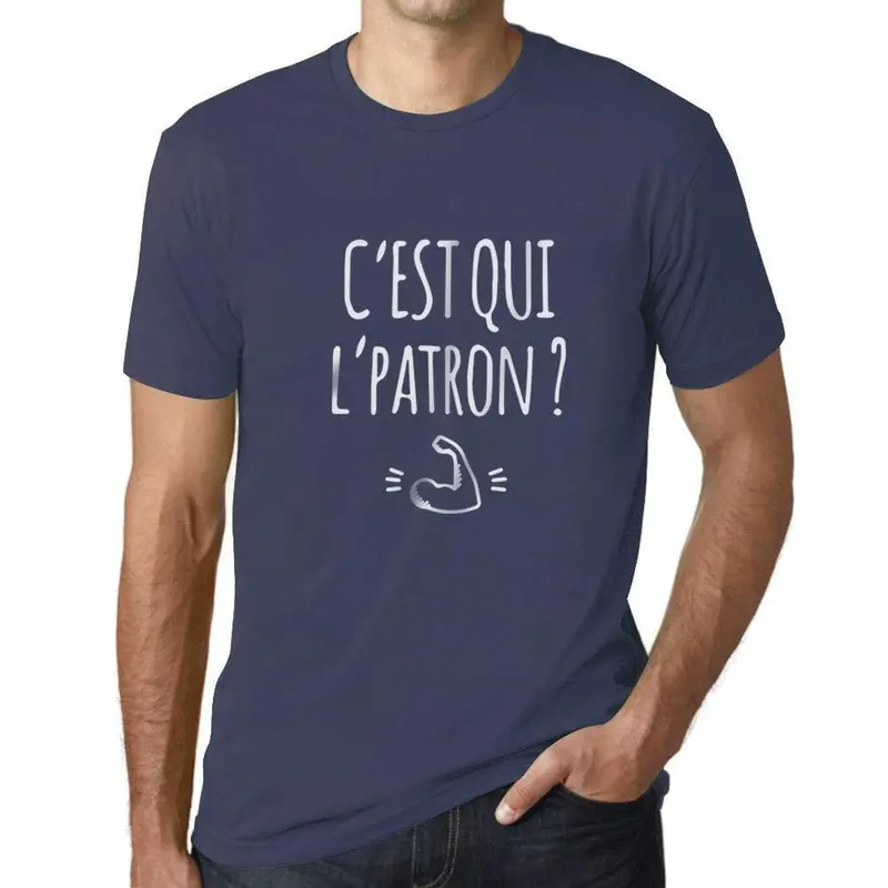 Ultrabasic - Homme Graphique C'est Qui L'patron T-Shirt Blanc Lettre 1