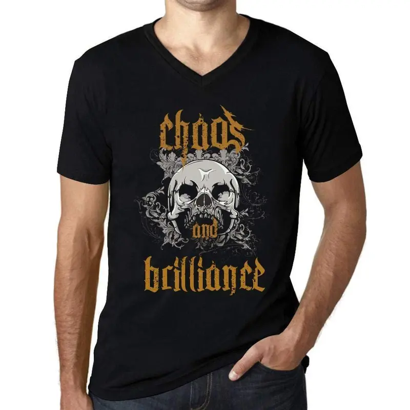 Ultrabasic - Homme Graphique Col V Tee Shirt Chaos And Brilliance Noir Profond 1