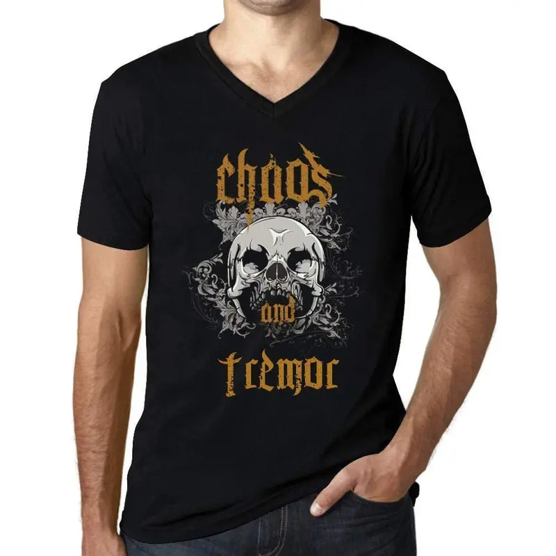 Ultrabasic - Homme Graphique Col V Tee Shirt Chaos And Tremor Noir Profond 1
