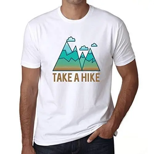Ultrabasic - Homme Graphique Col V Tee Shirt Take A Hike Blanc 1