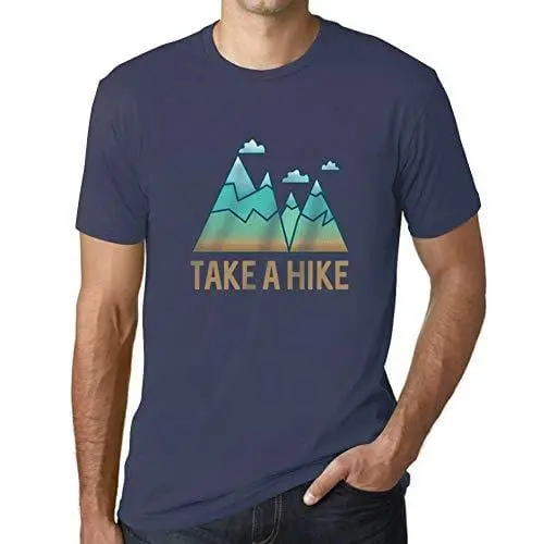 Ultrabasic - Homme Graphique Col V Tee Shirt Take A Hike Denim 1