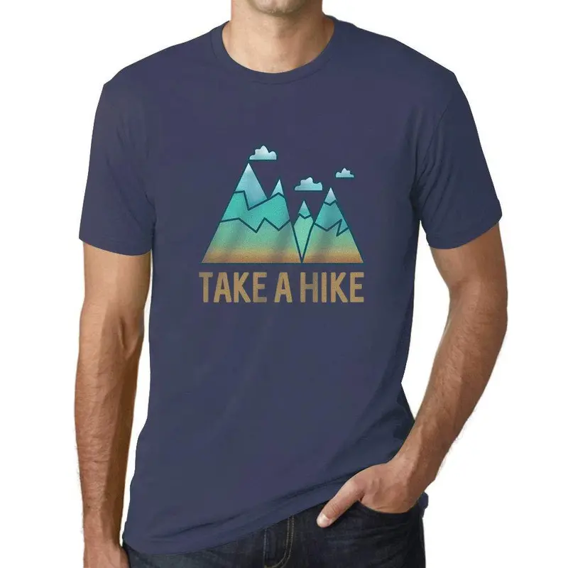Ultrabasic - Homme Graphique Col V Tee Shirt Take A Hike Denim 1