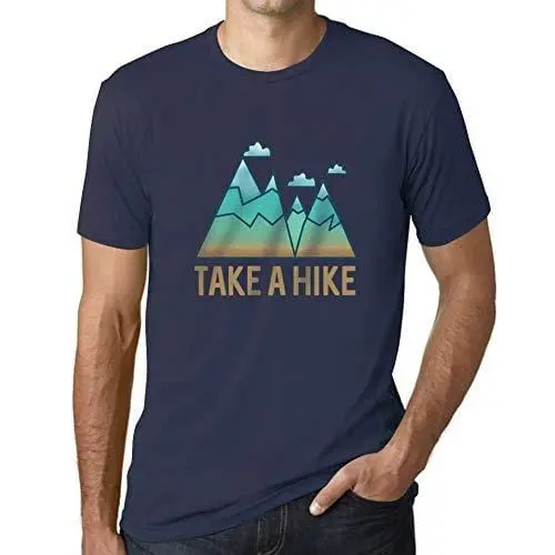 Ultrabasic - Homme Graphique Col V Tee Shirt Take A Hike French Marine 1