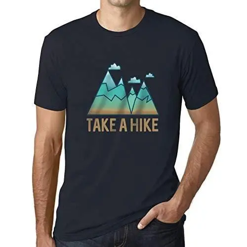 Ultrabasic - Homme Graphique Col V Tee Shirt Take A Hike Marine 1