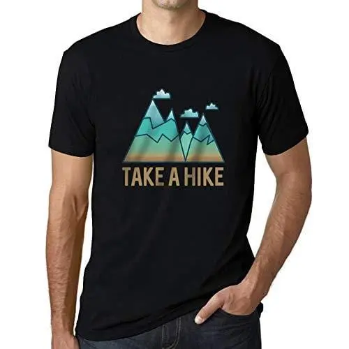 Ultrabasic - Homme Graphique Col V Tee Shirt Take A Hike Noir Profond 1