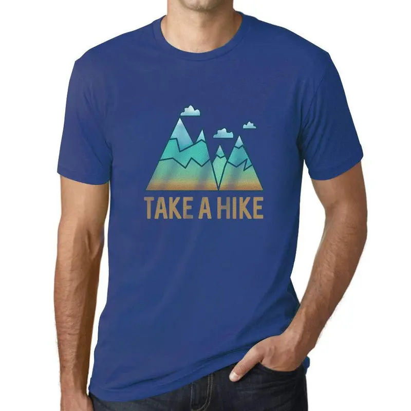 Ultrabasic - Homme Graphique Col V Tee Shirt Take A Hike Royal 1