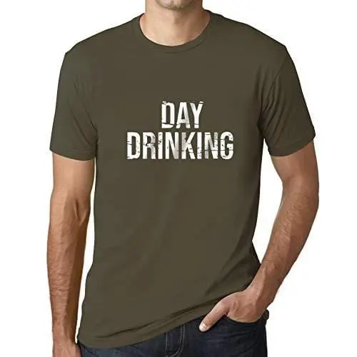 Ultrabasic - Homme Graphique Drinking All Day Impression De Lettre Tee Shirt Cadeau Army 1