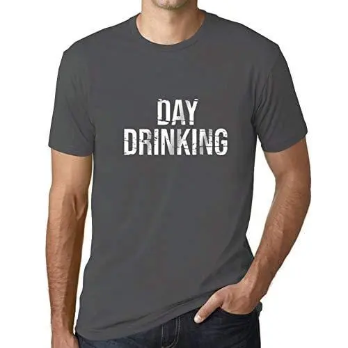Ultrabasic - Homme Graphique Drinking All Day Impression De Lettre Tee Shirt Cadeau Gris Souris 1