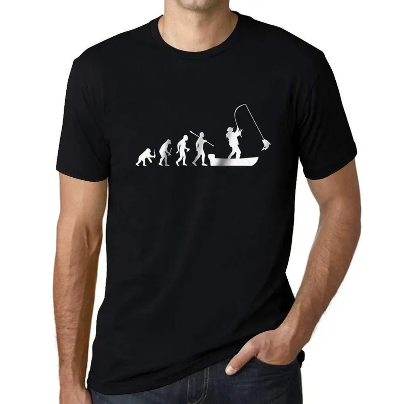 Ultrabasic - Homme Graphique Evolution Du Bateau De Pêche Imprimé Noir Profond 1