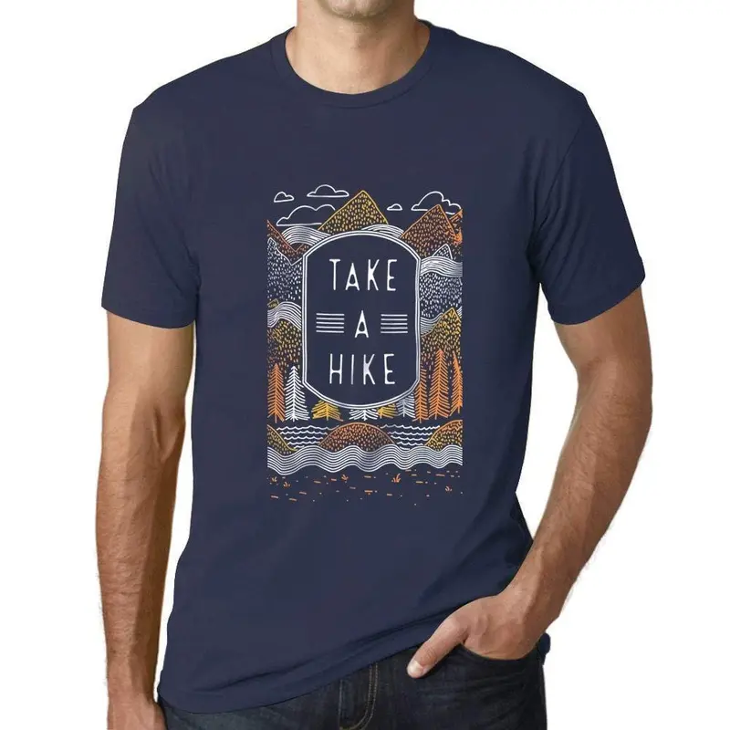 Ultrabasic - Homme Graphique Faire Une Promenade Nature En Plein Air T-Shirt Imprimé Lettres French Marine 1