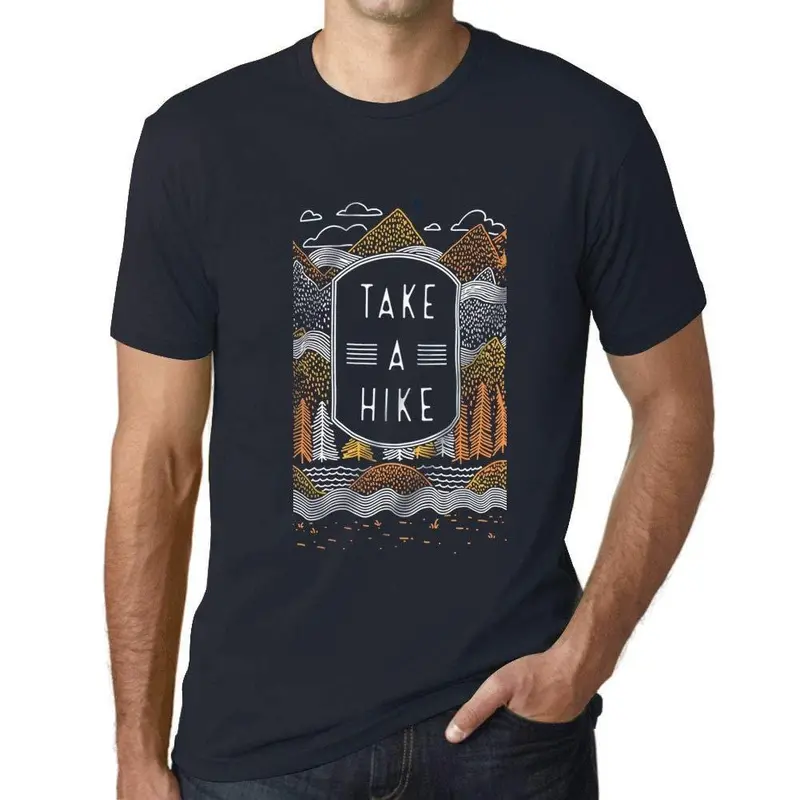 Ultrabasic - Homme Graphique Faire Une Promenade Nature En Plein Air T-Shirt Imprimé Lettres Marine 1
