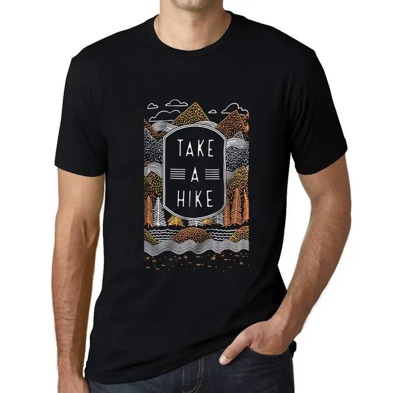 Ultrabasic - Homme Graphique Faire Une Promenade Nature En Plein Air T-Shirt Imprimé Lettres Noir Profond 1