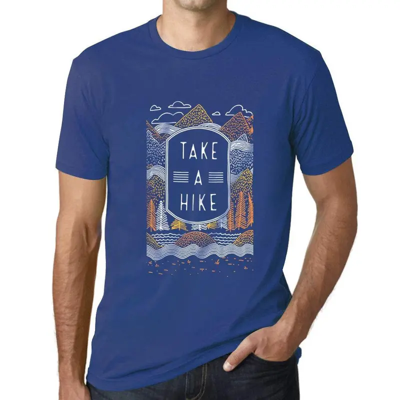 Ultrabasic - Homme Graphique Faire Une Promenade Nature En Plein Air T-Shirt Imprimé Lettres Royal 1