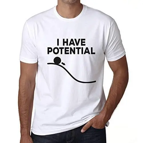 Ultrabasic - Homme Graphique J'ai Du Potentiel Impression De Lettre Tee Shirt Cadeau Blanco 1