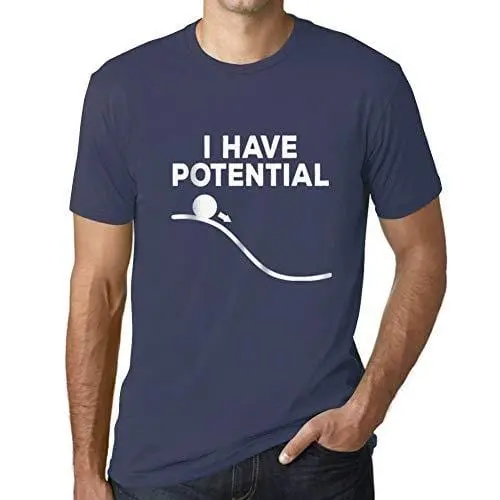 Ultrabasic - Homme Graphique J'ai Du Potentiel Impression De Lettre Tee Shirt Cadeau Denim 1