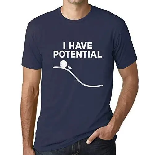 Ultrabasic - Homme Graphique J'ai Du Potentiel Impression De Lettre Tee Shirt Cadeau French Marine 1