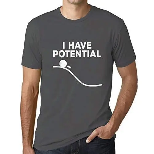 Ultrabasic - Homme Graphique J'ai Du Potentiel Impression De Lettre Tee Shirt Cadeau Gris Souris 1