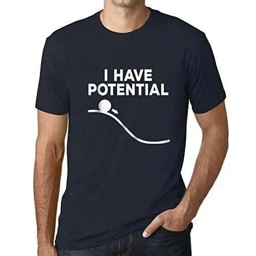 Ultrabasic - Homme Graphique J'ai Du Potentiel Impression De Lettre Tee Shirt Cadeau Marine 1