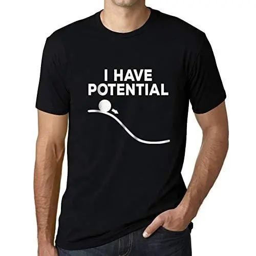 Ultrabasic - Homme Graphique J'ai Du Potentiel Impression De Lettre Tee Shirt Cadeau Noir Profond 1