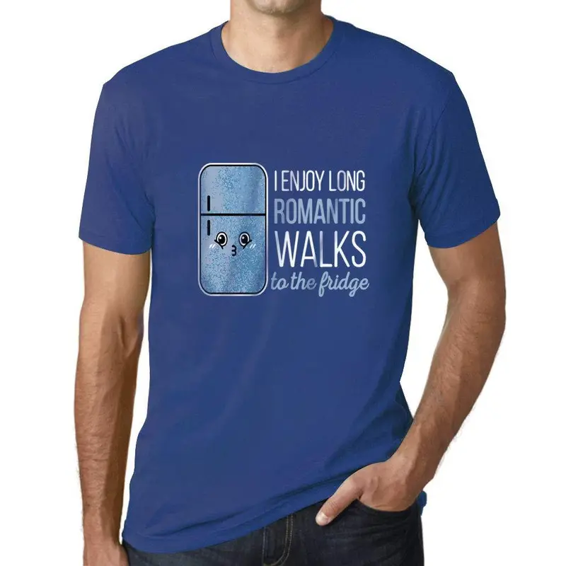 Ultrabasic - Homme Graphique J'apprécie De Longues Promenades Romantiques Au Réfrigérateur T-Shirt Imprimé Lettres Royal 1