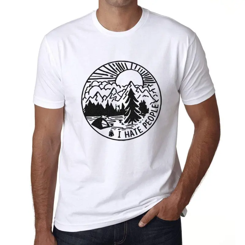 Ultrabasic - Homme Graphique Je Déteste Les Gens Impression Couleur Blanco 1