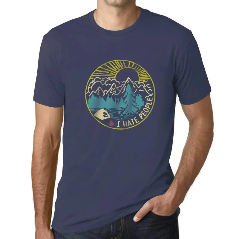 Ultrabasic - Homme Graphique Je Déteste Les Gens Impression Couleur Denim 1