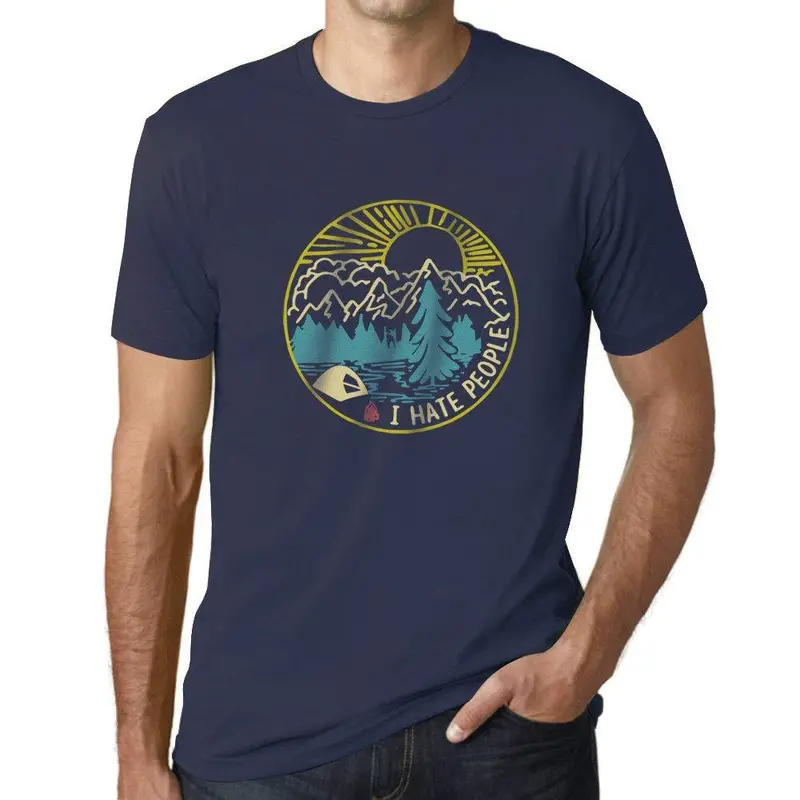 Ultrabasic - Homme Graphique Je Déteste Les Gens Impression Couleur French Marine 1
