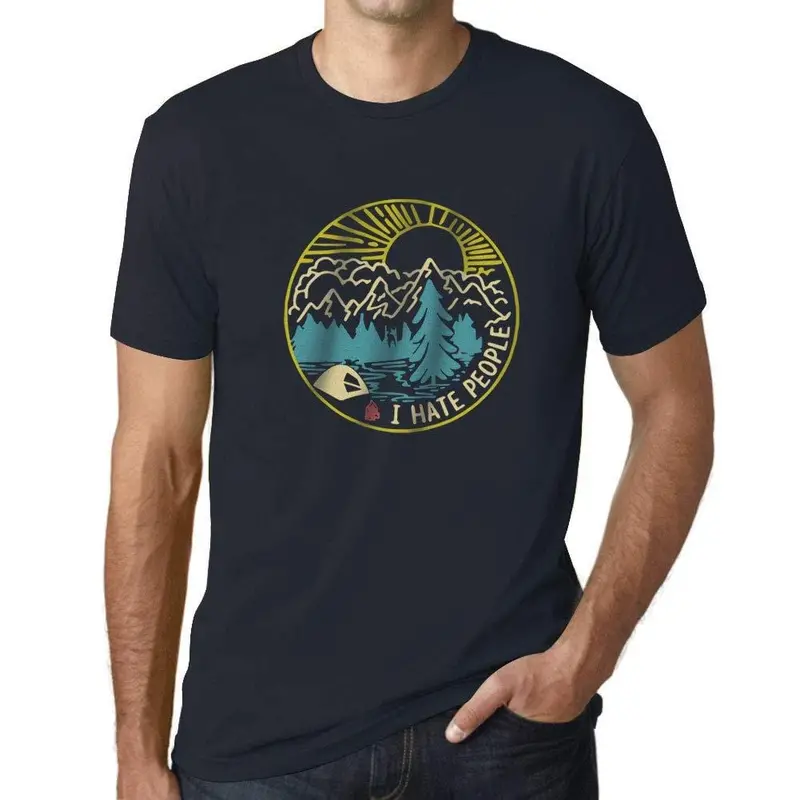 Ultrabasic - Homme Graphique Je Déteste Les Gens Impression Couleur Marine 1