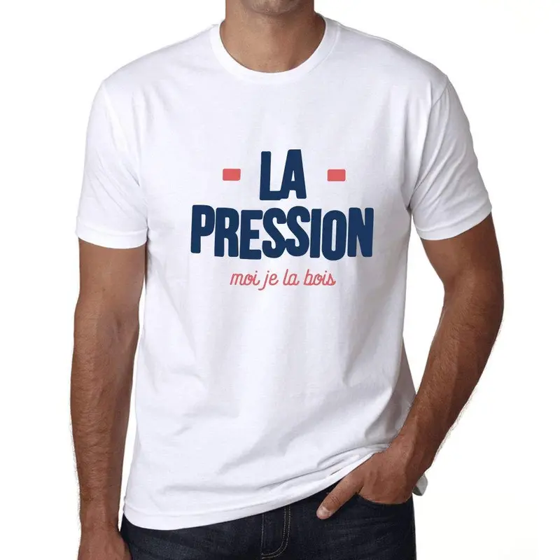 Ultrabasic - Homme Graphique La Pression T-Shirt Blanc Lettre Blanco 1