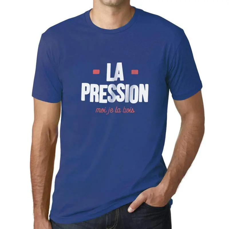 Ultrabasic - Homme Graphique La Pression T-Shirt Blanc Lettre Royal 1