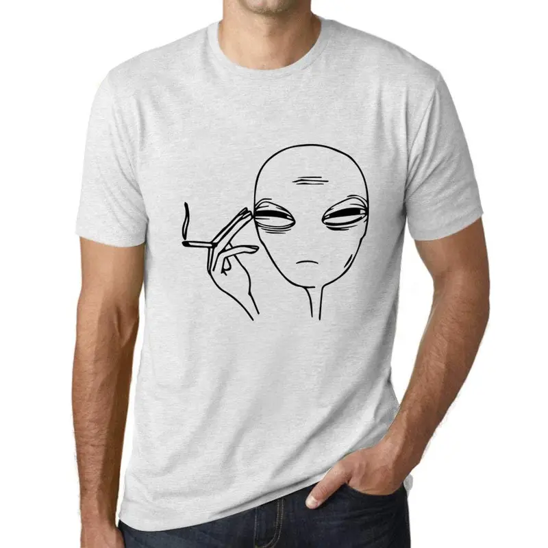 Ultrabasic - Homme Graphique Lapidé Extraterrestre Imprimé Lettres Blanc Chiné 1