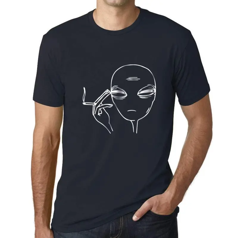 Ultrabasic - Homme Graphique Lapidé Extraterrestre Imprimé Lettres Marine 1