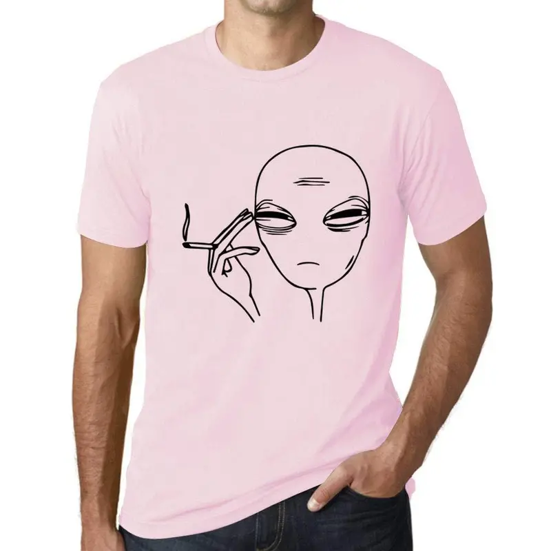 Ultrabasic - Homme Graphique Lapidé Extraterrestre Imprimé Lettres Rose Pâle 1