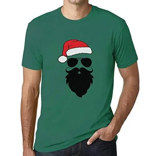 Ultrabasic - Homme Graphique Marrant Père Noël Cool Impression De Lettre Tee Shirt Cadeau Emeraude 1