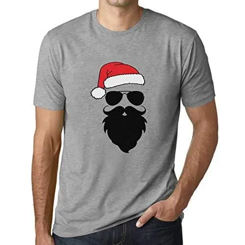Ultrabasic - Homme Graphique Marrant Père Noël Cool Impression De Lettre Tee Shirt Cadeau Gris Chiné 1
