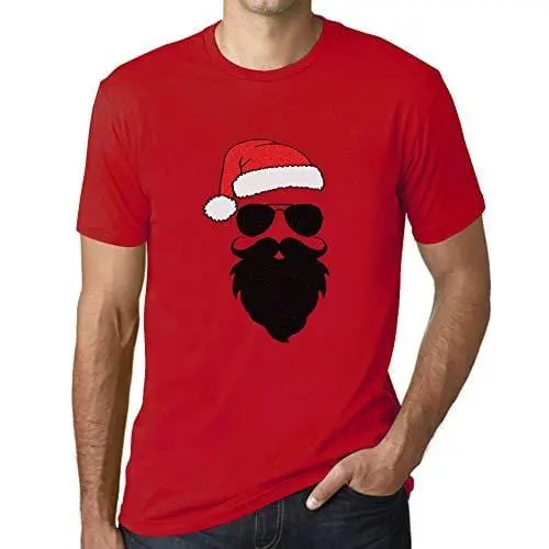Ultrabasic - Homme Graphique Marrant Père Noël Cool Impression De Lettre Tee Shirt Cadeau Rouge 1