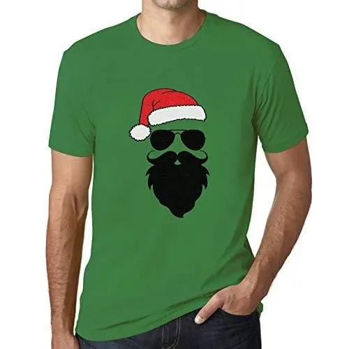 Ultrabasic - Homme Graphique Marrant Père Noël Cool Impression De Lettre Tee Shirt Cadeau Vert Prairie 1