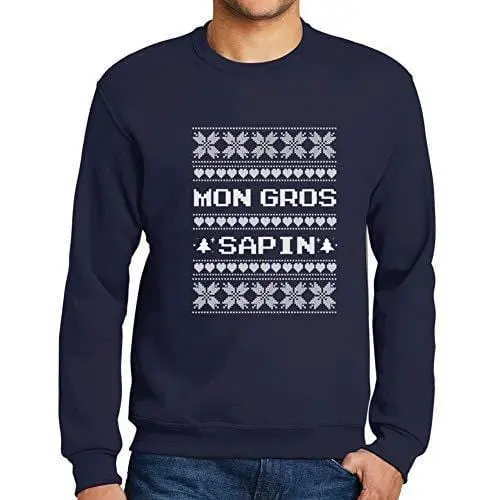 Ultrabasic - Homme Graphique Mon Gros Sapin Sweatshirt Action De Grâces Xmas Cadeau Idées Tee French Marine 1